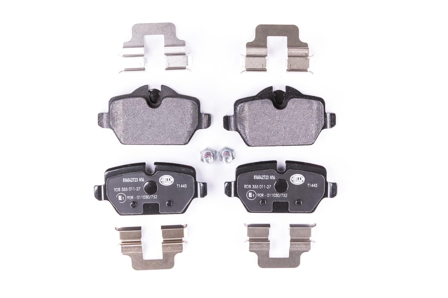 HELLA 8DB 355 011-271 Brake pad set - prepared for wear indicator - T1445 - for e.g. BMW