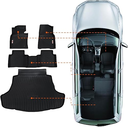 Miniatura 1 de TESSON Juego de accesorios de 2 filas y forros de carga para Toyota Camry 2018-2024 (no apto para híbridos o AWD), alfombrillas de goma TPE