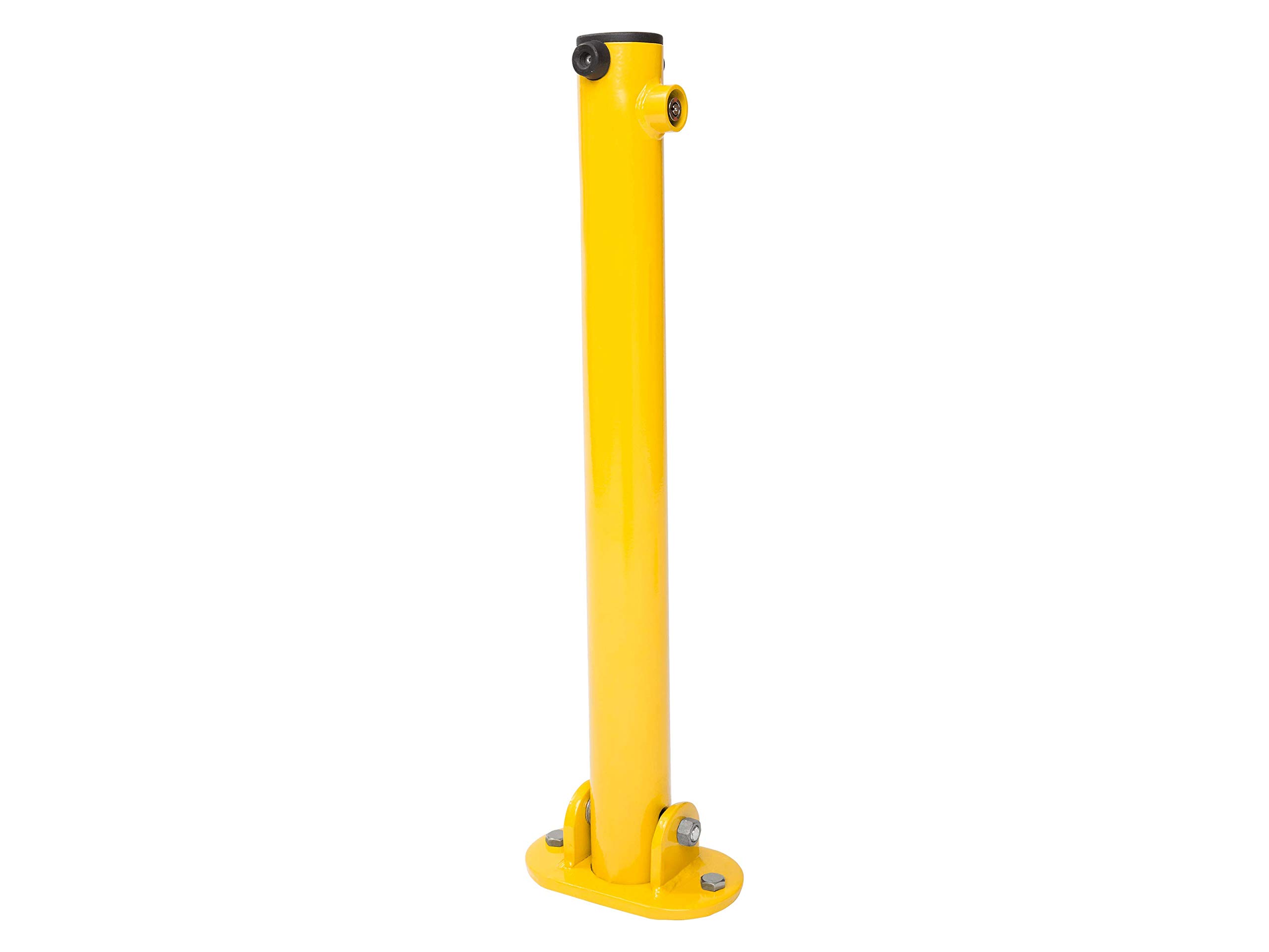 Folding Parking Post, Heavy Duty Steel Lockable Fold Down Driveway Car Security Bollard, Driveway Security Post Barrier with High Security Keys & Fixings (Yellow, Pack of 1)