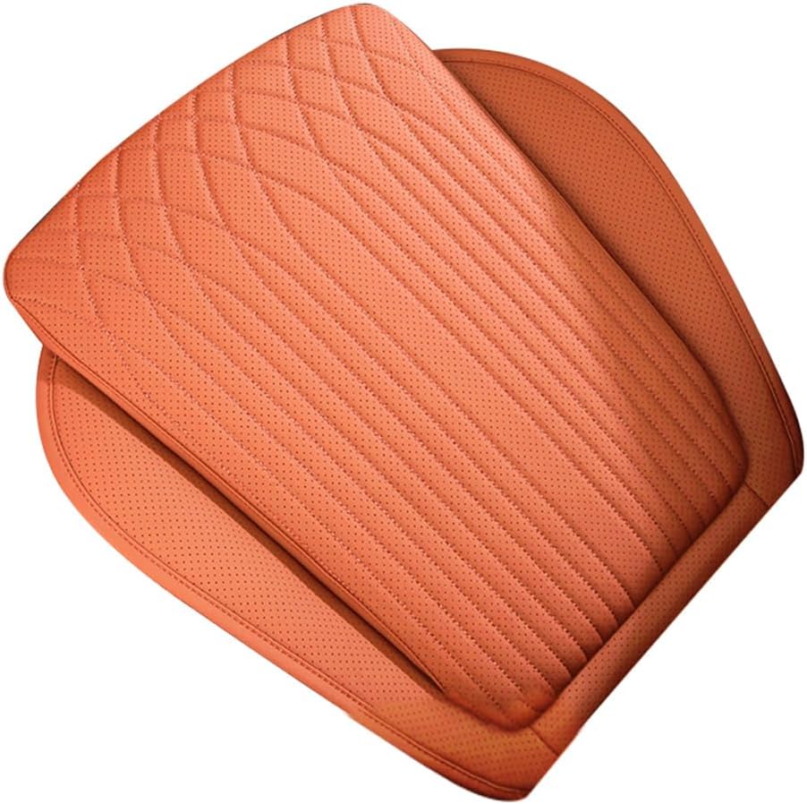 1 PC Car Seat Cushion Leather Driver Seat Cover Pad Winter Down Cushions Front Bottom and Rear Seat Cushion Breathable and Comfortable Protector Pad Fit for Porsche Accessories Orange