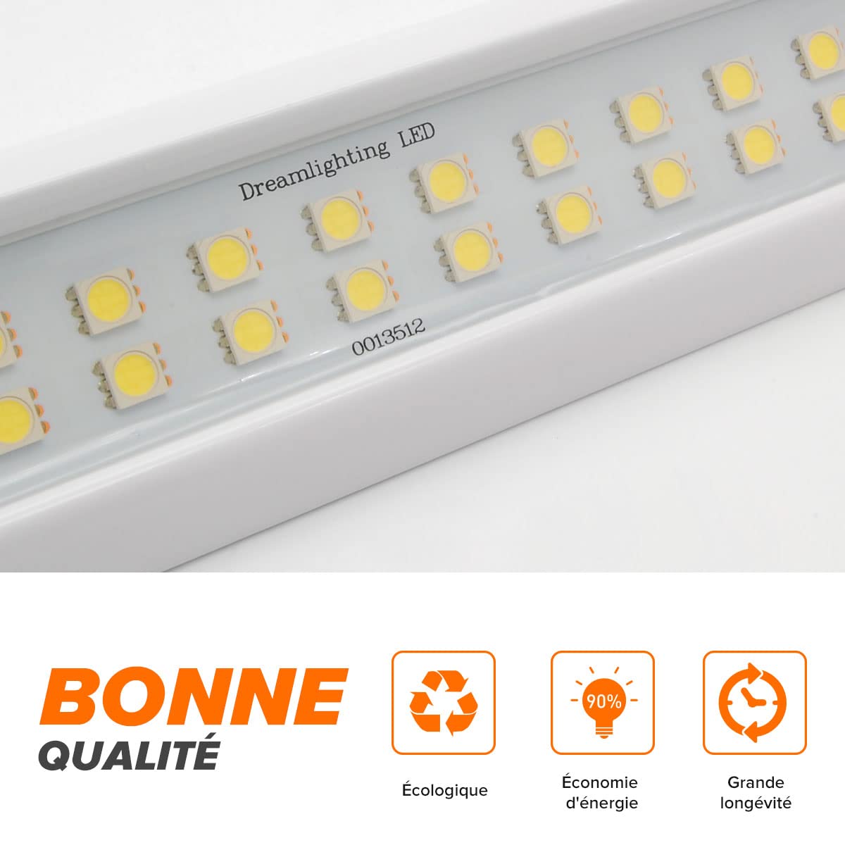 Dream Lighting Éclairage LED Extérieur 12v pour Camping Car IP66 Étanche Lampe Auvent Caravane Boîtier en Aluminium 25CM Blanc Froid