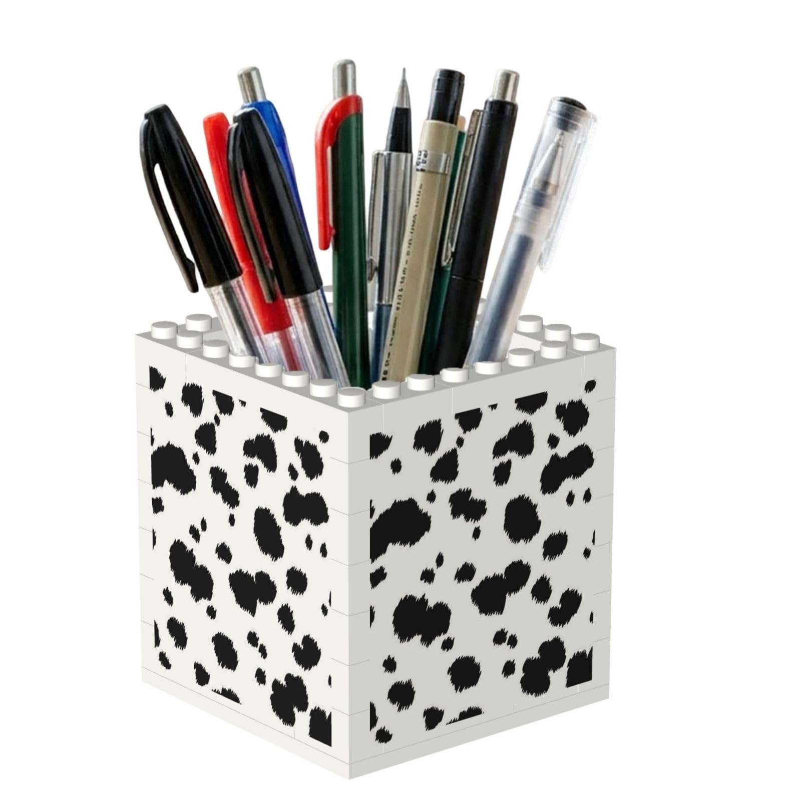 Poadnly Dalmatian Print, Pen Pot Pencil Holder for Office Home School, Compact Desk Organiser for Office Stationery