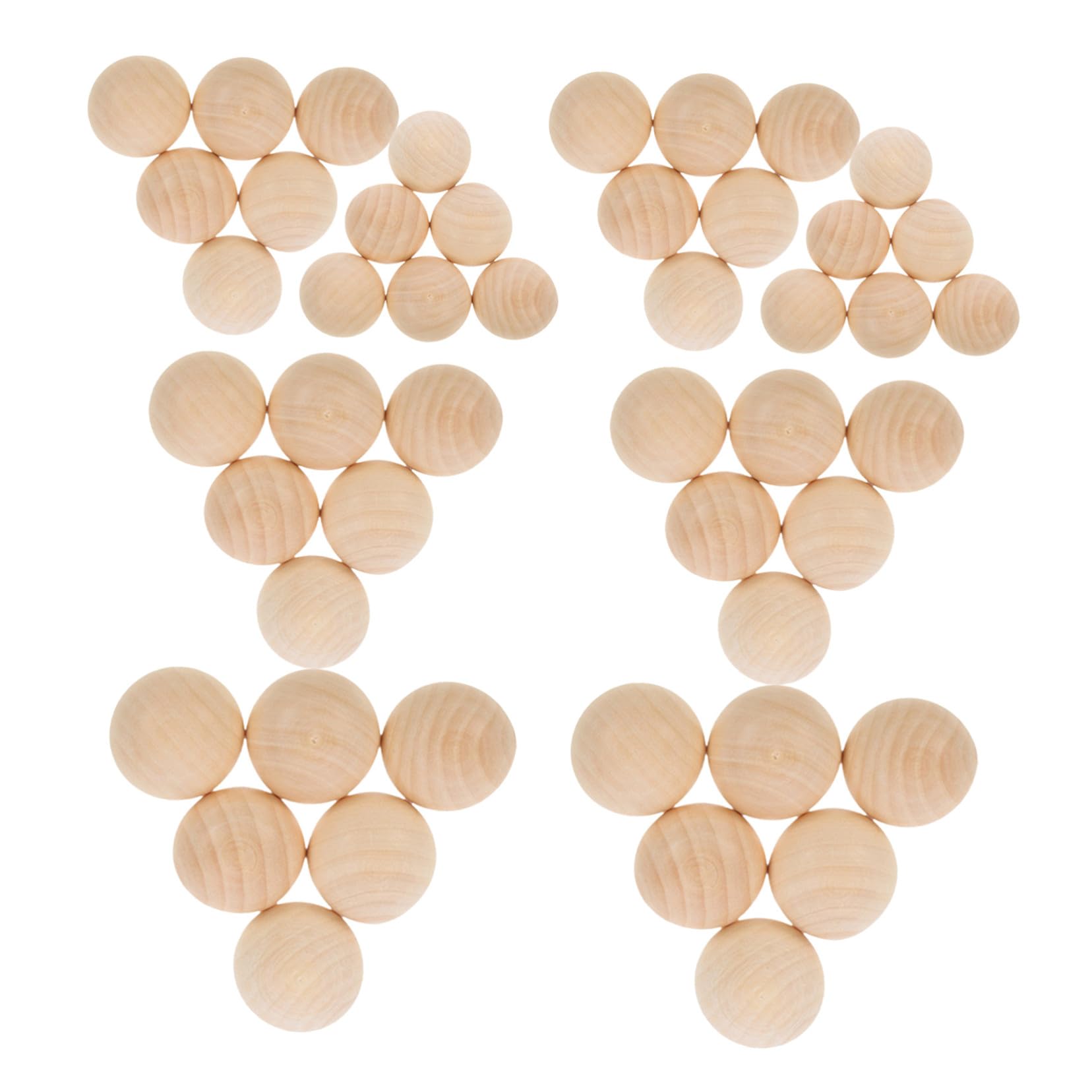 200 Pièces Lot de Demi-boules Bois Brut pour Loisirs Créatifs Perles Demi-sphères Solides pour Décoration Maison Fête et Projets DIY Groupe