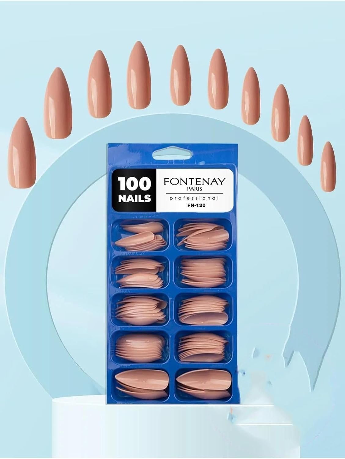 Fontenay Kutulu Balerin Protez Takma Tırnak 100'Lü No:120 Renkli
