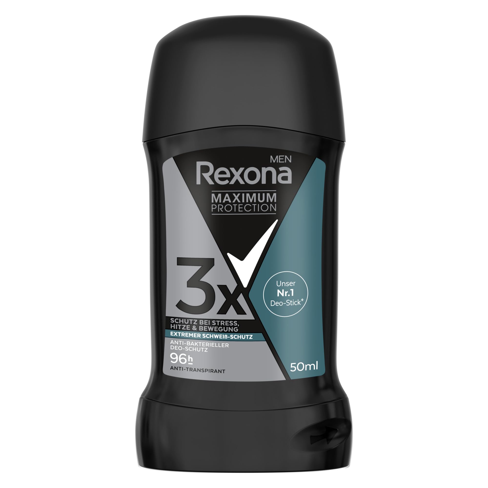 Rexona Men Maximum Protection Anti Transpirant Stick Antibakterieller Deo-Schutz Deodorant mit 96 Stunden Schutz vor Schweiß und Körpergeruch 50 ml