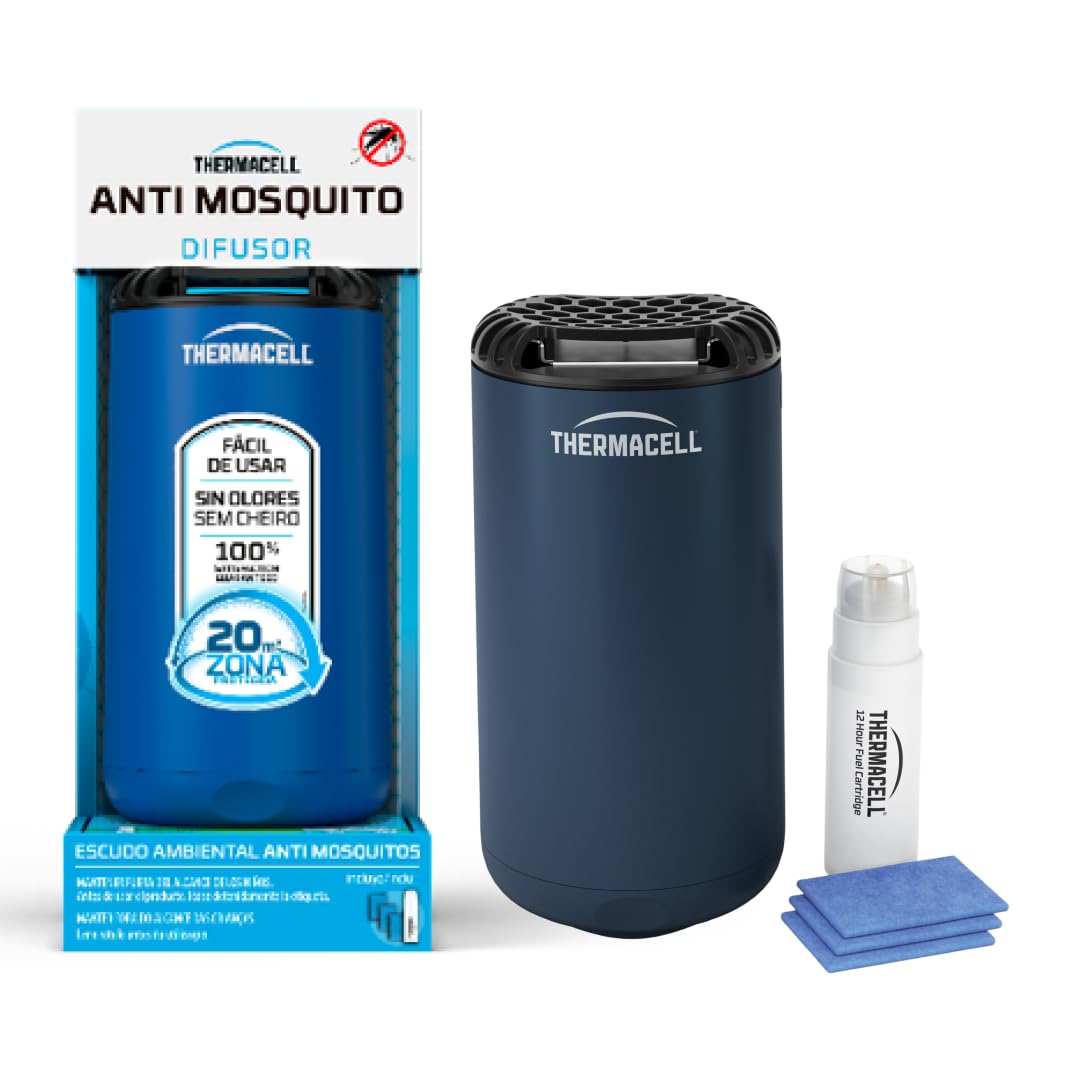Thermacell Difusor Antimosquitos para Exteriores – Protección 20 m², Sin DEET, Navy