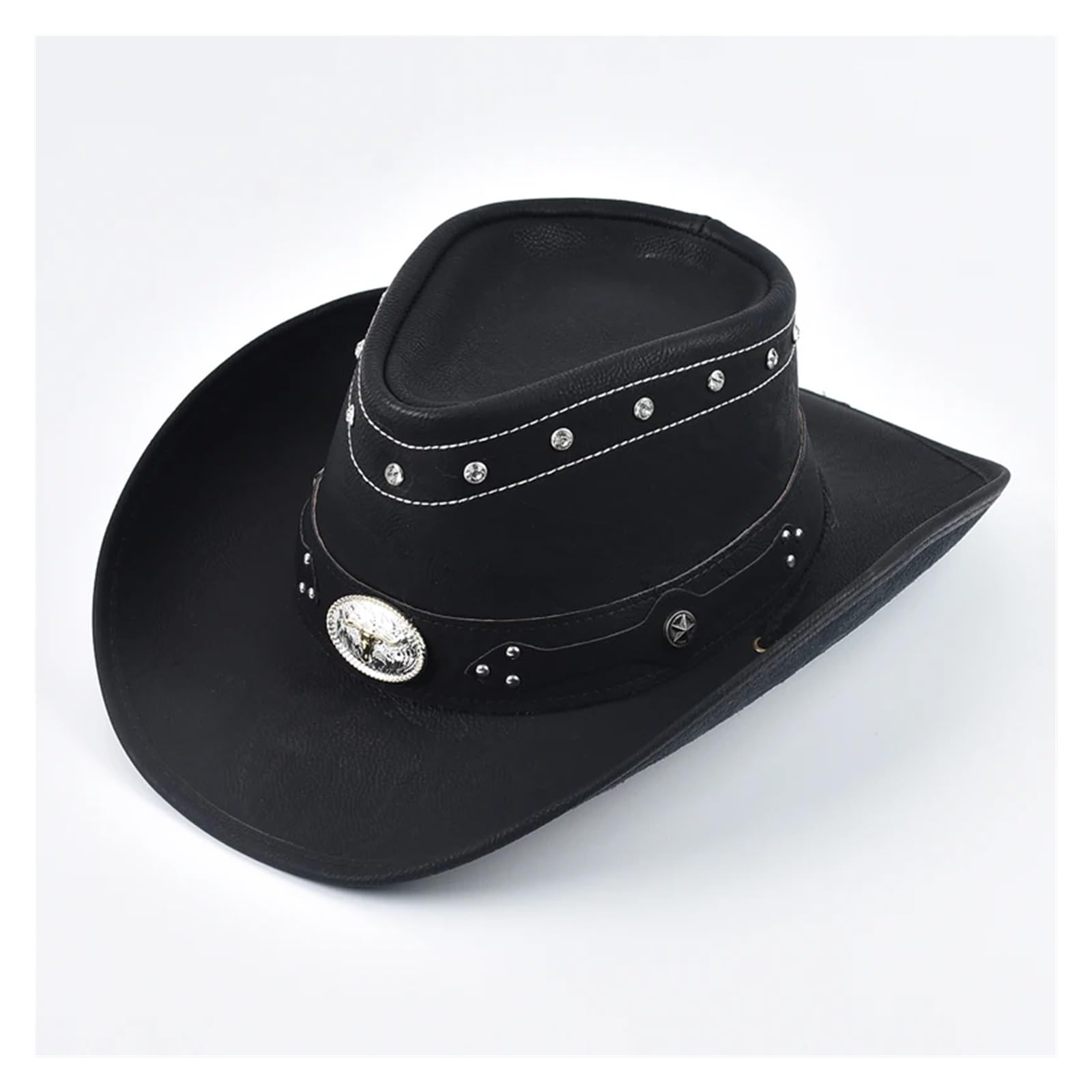 Cappello Cowboy Cowboy Hat Bull Shaped Decor Panama Hats for Men Travel Knight Country Sombrero Hombre