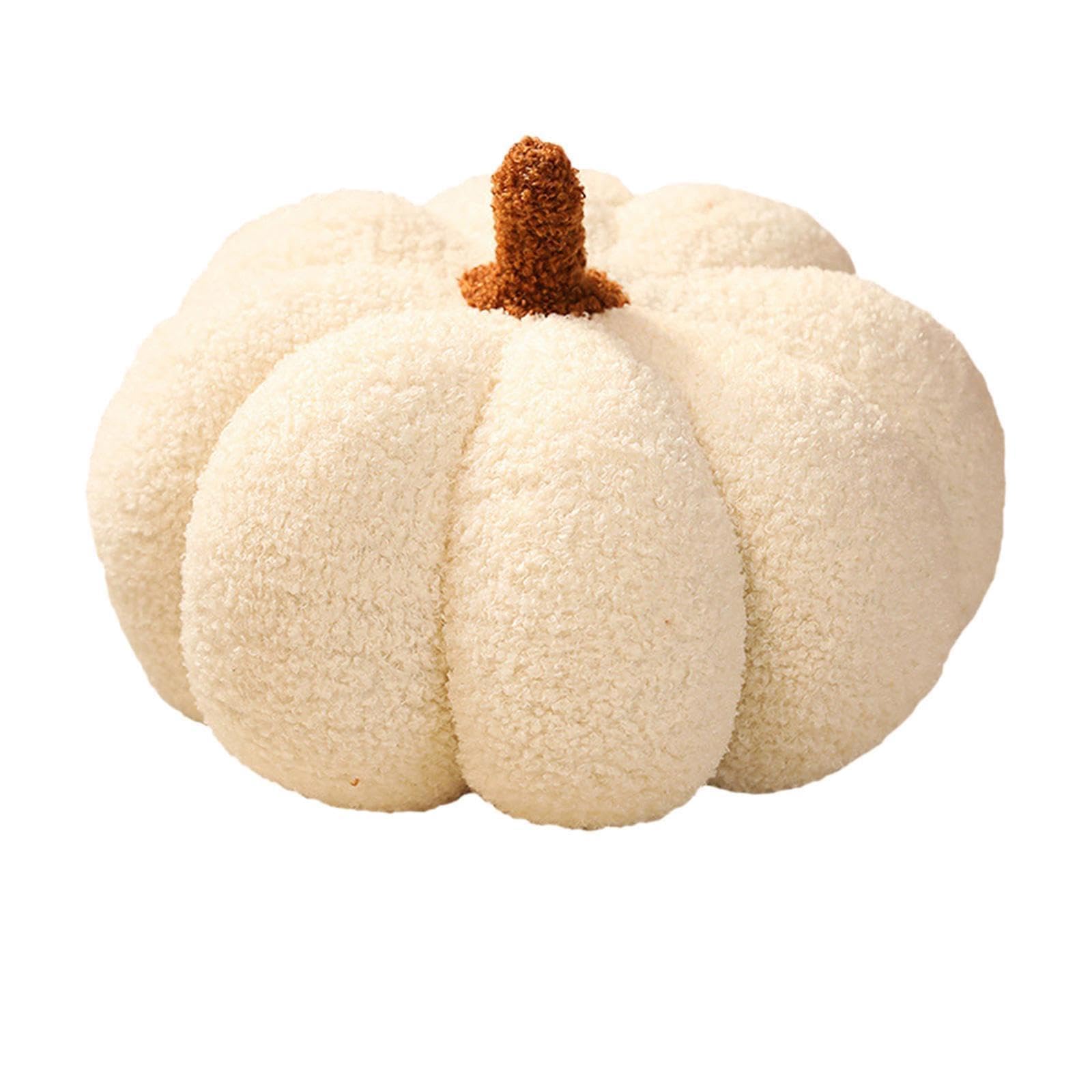 Pumpkin Plush Sofa Cushion and Resin Sleeping Deer Statue Decorative Pillow for Bedroom Living Room Kitchen Dining Tabletop Decor