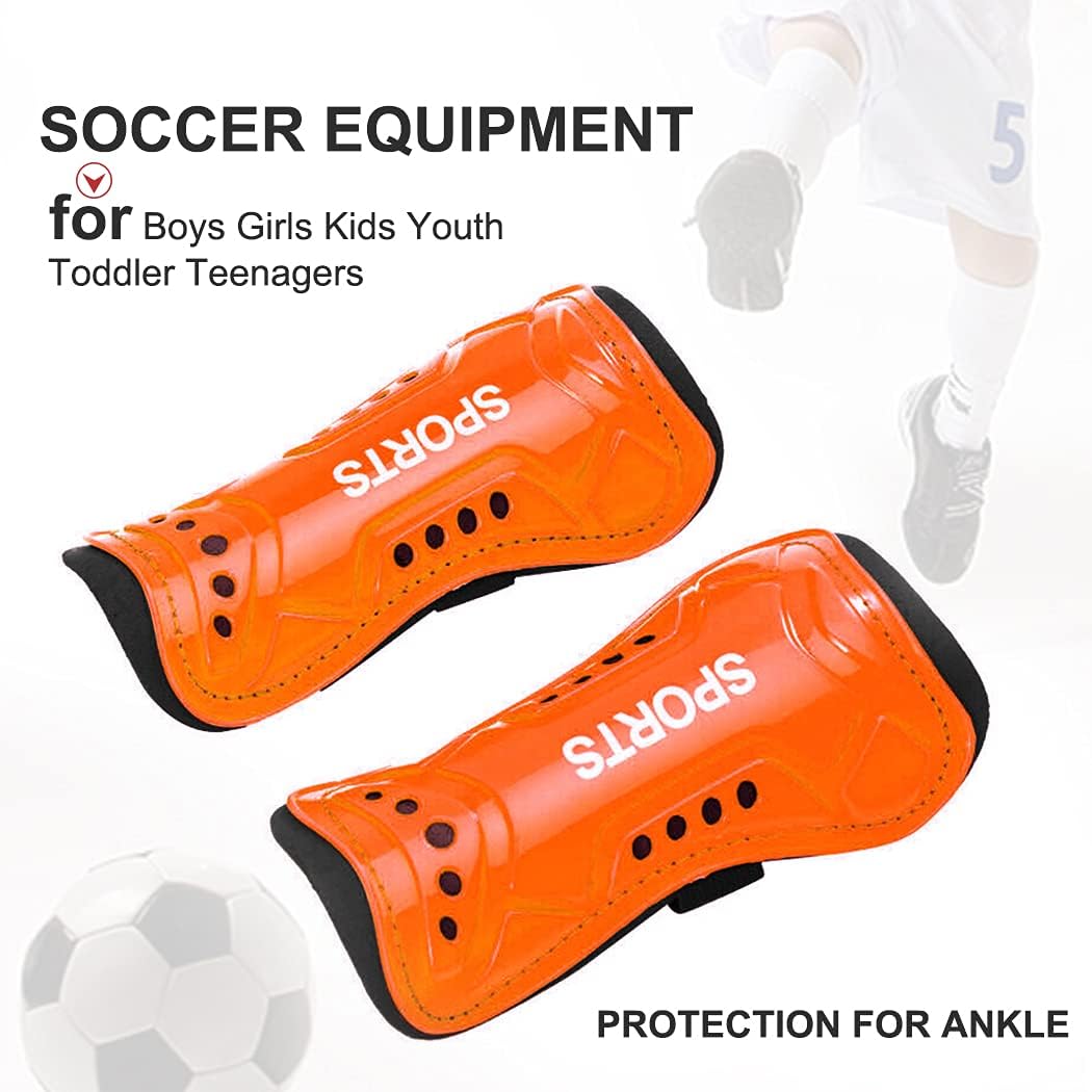 Youth Soccer Shin Guards for Kids Child Soccer Shin Pads Protective Gear Soccer Equipment Soccer Gear Calf Sleeves for Boys Girls Kids Youth Toddler Children Teenagers Protection for Ankle : Sports & Outdoors