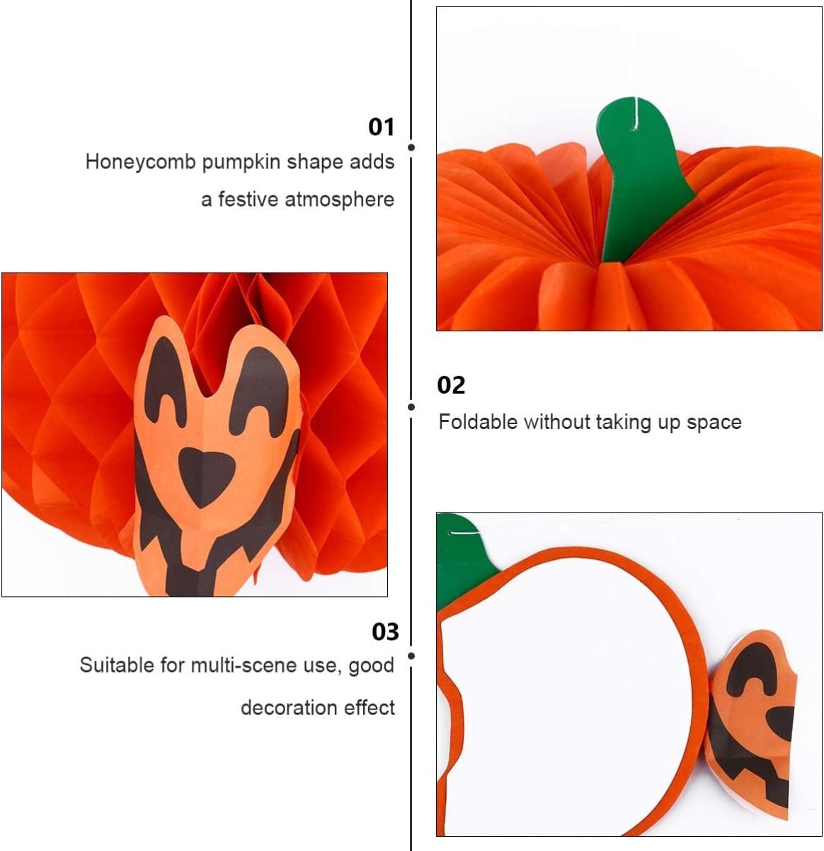 Lampion Dyni 3 Szt. Lampiony Z Dyni O Strukturze Plastra Miodu Dekoracyjna Pomarańczowa Dynia Wisząca Latarnia Halloween Party Supplies Dla Domu Dekoracje Halloween