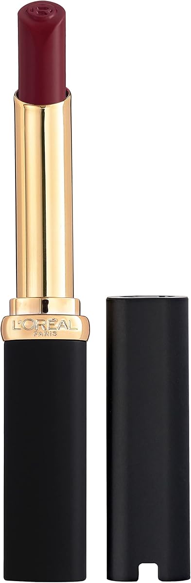 L'Oreal Paris Colour Riche Intense Volume Matte Lipstick, Lip Color Infused with Hyaluronic Acid for up to 16hr All Day Comfort, Le Plum Dominant, 0.06 oz