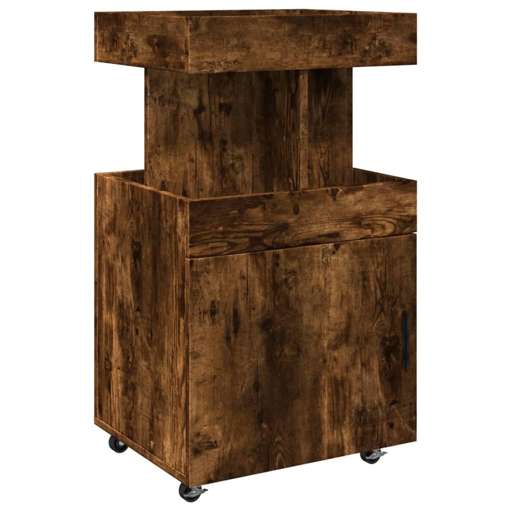 Carrello da bar in rovere affumicato, 50 x 41 x 89 cm, in