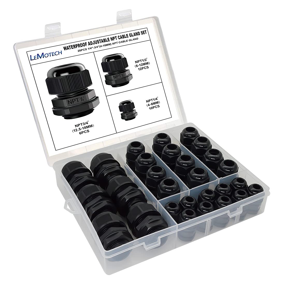 LeMotech NPT Cable Glands - Waterproof & Durable -26