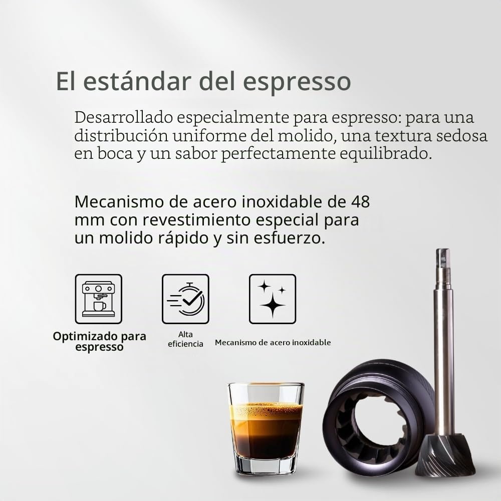 1Zpresso J-Ultra Molinillo de café manual gris hierro, rebaba cónica, mango plegable, taza de captura magnética de 40 g, ajuste numérico ajustable, eficiencia de molienda más rápida, ideal para