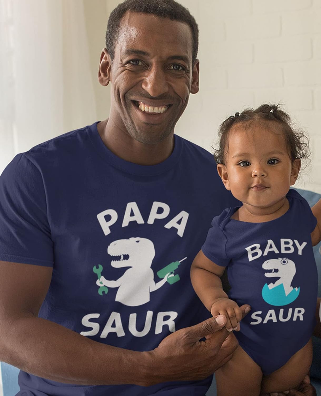 Tstars Papa and Baby Saur Dinosaur Set - Gift for New Dad | Matching Father and Son Outfits for First Father's Day - Image 4