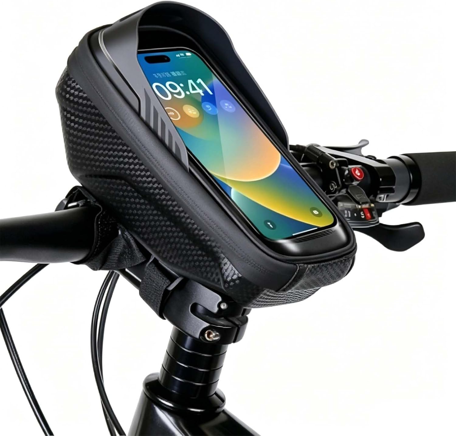 Bike Handlebar Bag for Tandem Cross 2026, Large Capacity Waterproof EVA Hard Shell Front Tube Pouch with Touchscreen & Anti-Glare Sun Visor, Perfect for Road, Mountain & Commuting