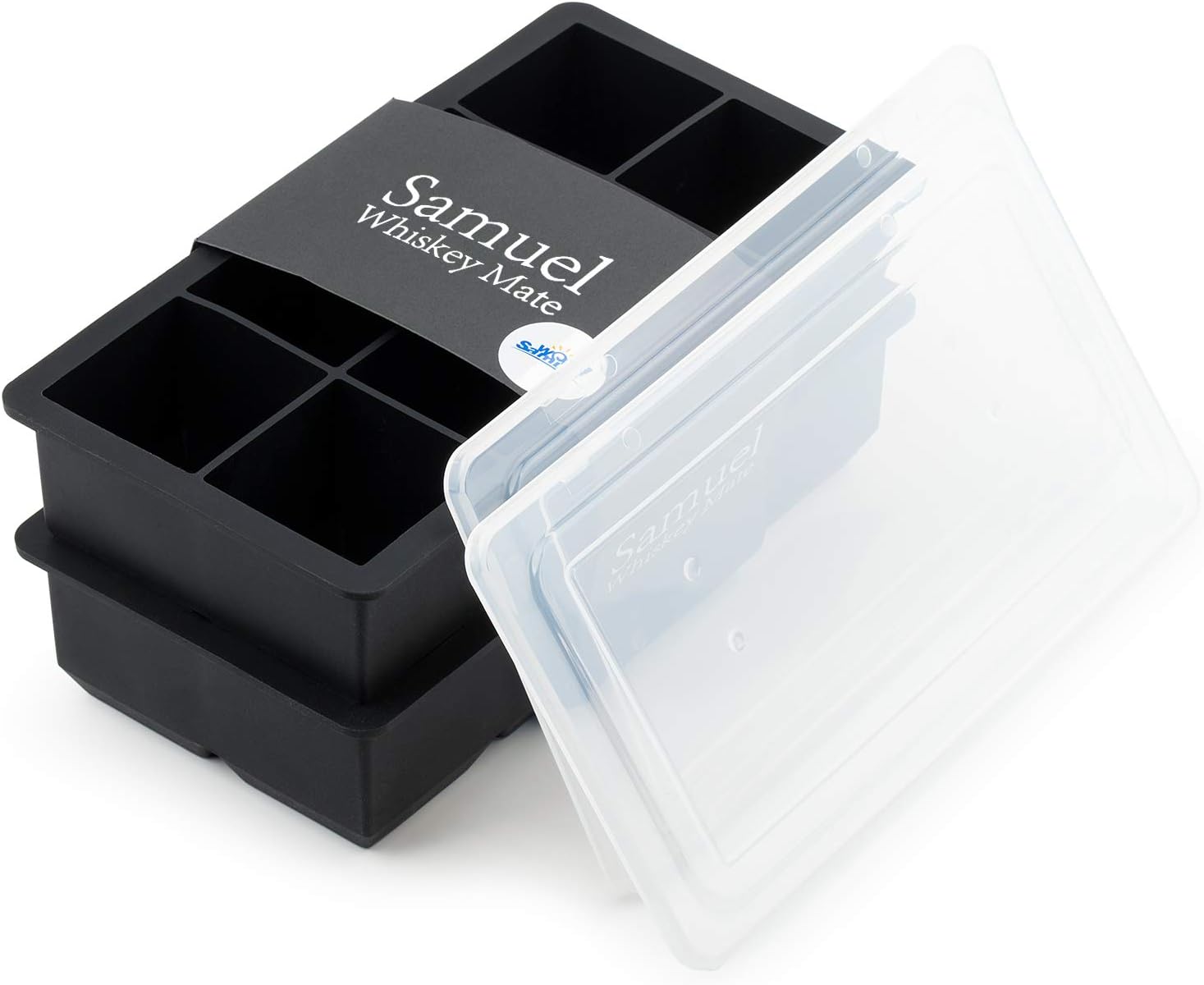 Samuelworld Ice Cube Tray With Lids Large Size Silicone Flexible 8 Cavity Ice Maker for Whiskey and Cocktails or Homemade, Keep Drinks Chilled (2pc/Pack) …: Home & Kitchen