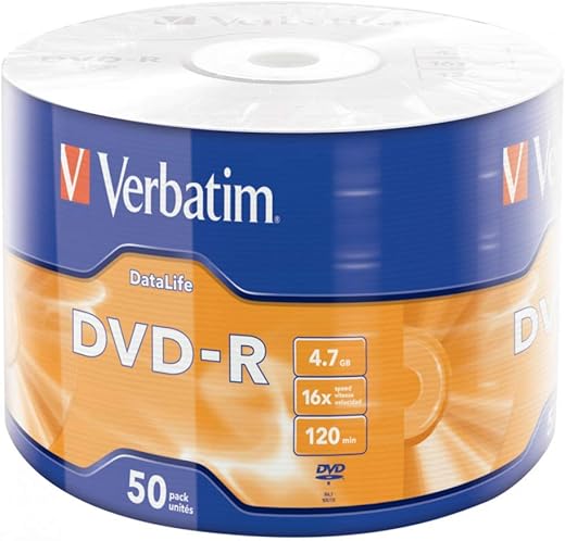 Verbatim 43791 4.7GB DVD-R 16X (Pack of 50 Disc) Shrink Pack