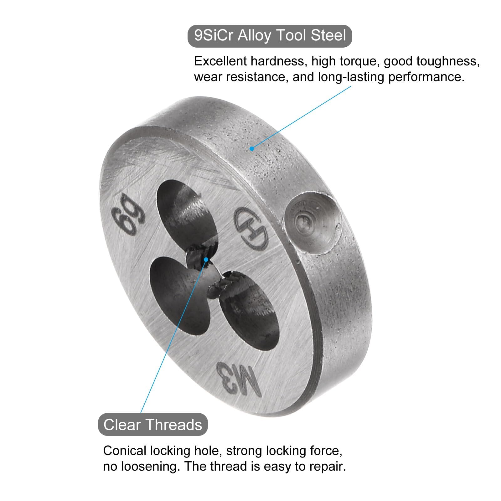 TA-VIGOR 1pc M3 x 0.5 Metric Adjustable Threading Die - Image 3