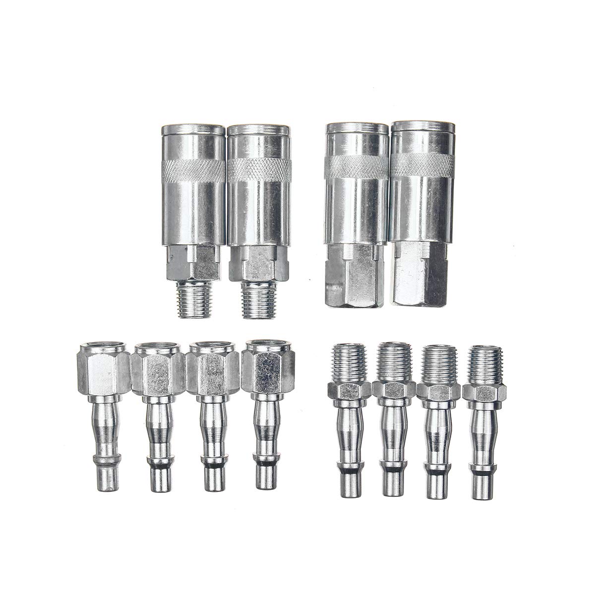 KingLan 12Pcs 1/4 Bsp Tubos De Manguera De Línea De Aire Accesorios Acoplamientos Conector De Liberación Rápida Conector Macho Hembra
