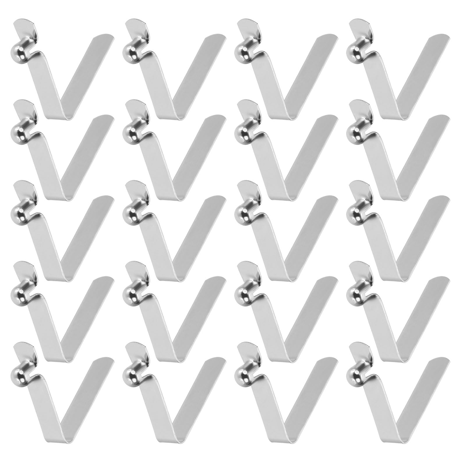 sourcing map 20pcs Single Button Kayak Paddle Snap Spring Clip 6x7x30mm 65Mn Spring Steel V-Shaped Hollow Lift Telescopic Locking Tube Pole Clips for Tent Umbrella Camping
