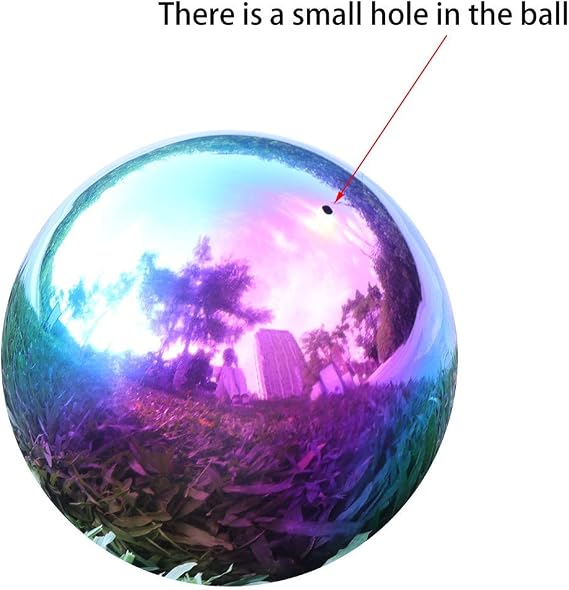 Kesywale Rainbow Gazing Globe Mirror Ball, Home Shiny Stainless Steel Gazing Balls for Gardens Yard Ponds, Pack of 2 (3.2 Inch)