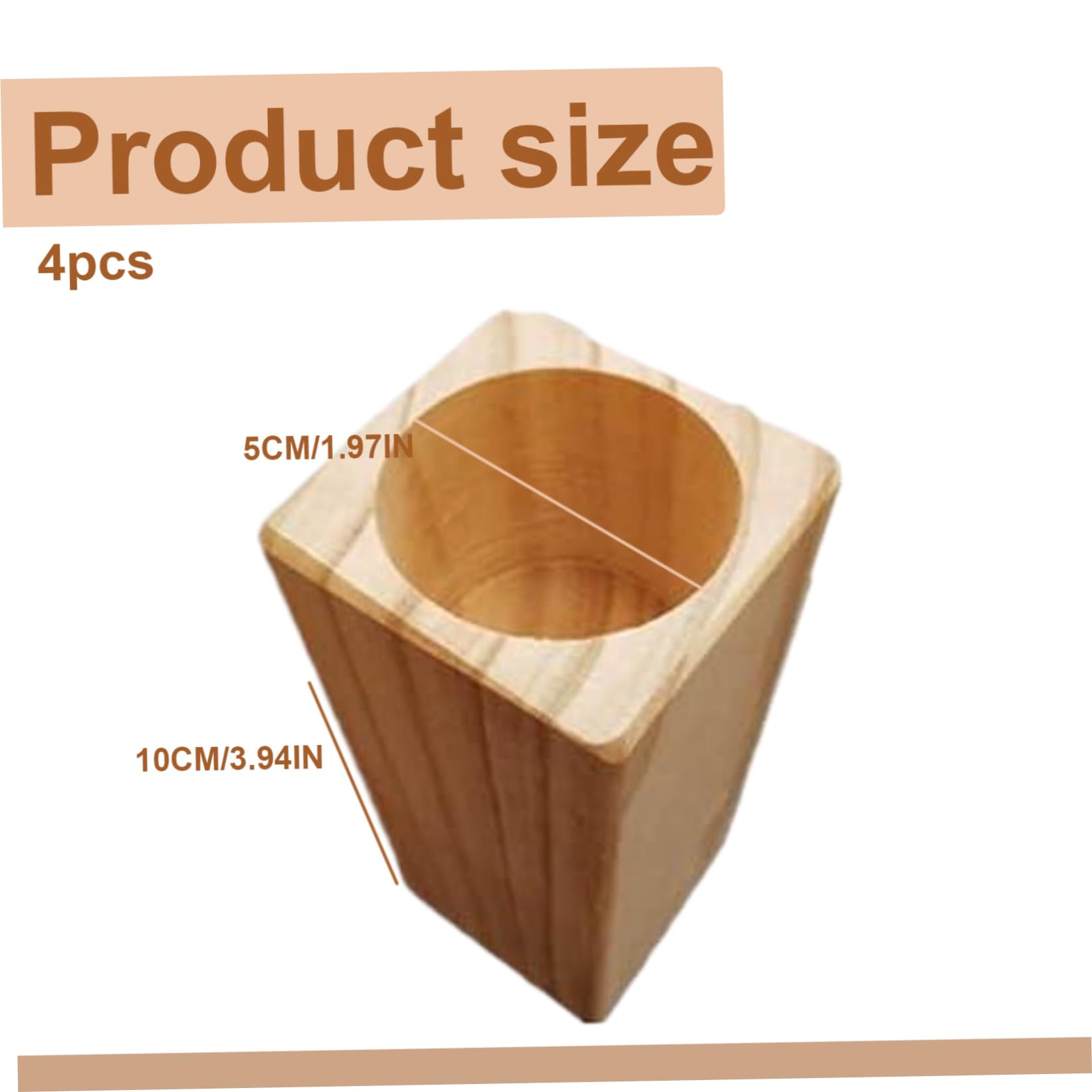 4 elevadores de cama de madera de 4 pulgadas con 2 recortes redondos, multifuncionales, elevadores de sofá para mayor almacenamiento y comodidad