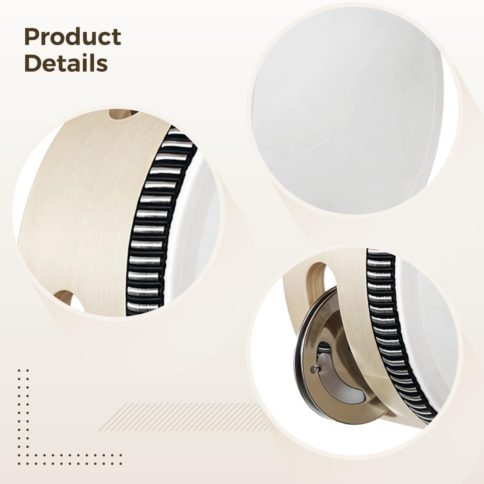 Pandereta de madera de 10 cm, 12 unidades, percusión de mano con parche de poliéster y piel de oveja, ideal para bodas, clases de baile y fiestas