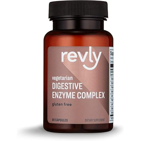 Amazon Brand - Revly Digestive Enzyme Complex, Supports Healthy Digestion, 45 Servings, 90 Count (Pack of 1)