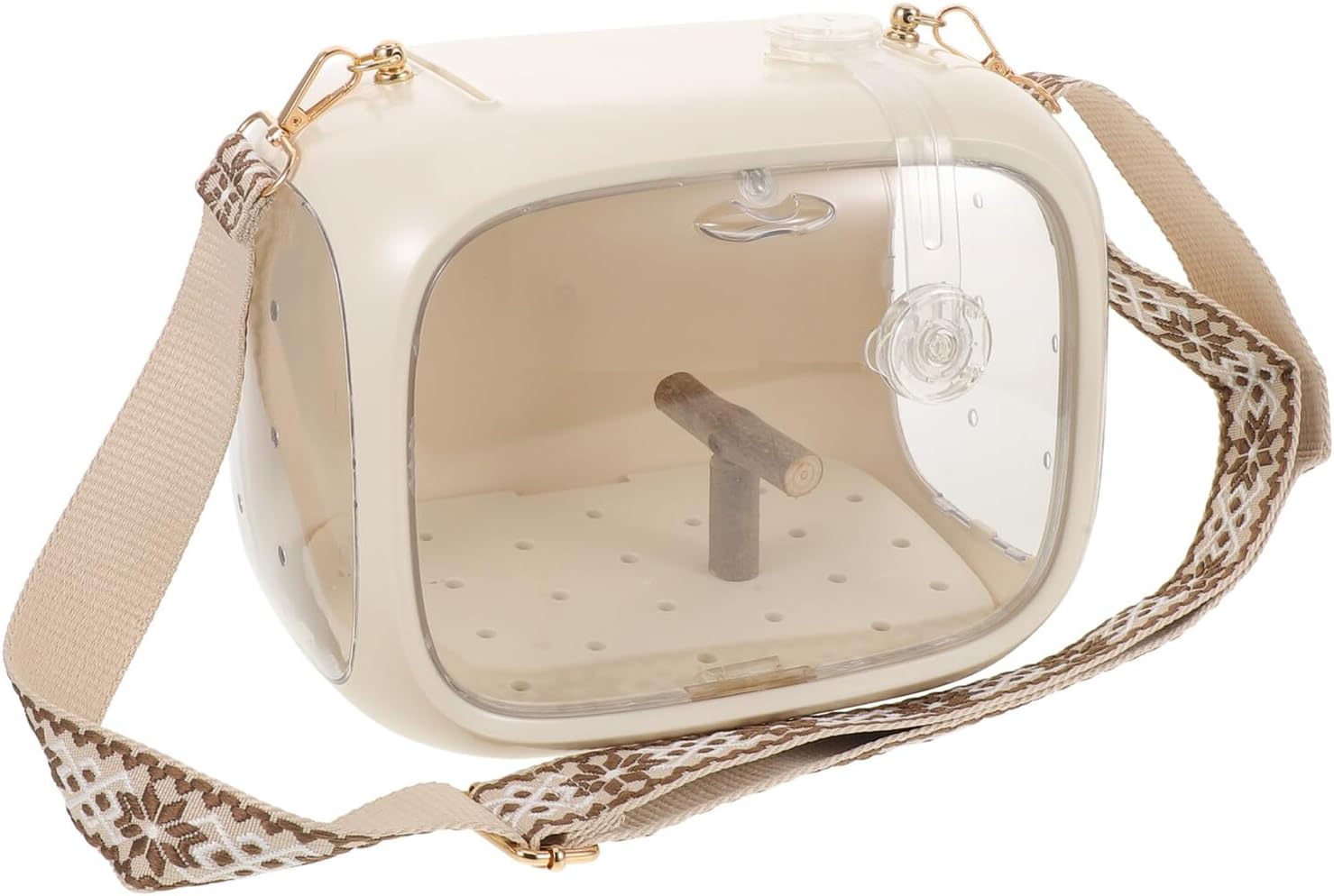 GALPADA Portable Bird Carrier Cage with Adjustable Strap and Stand Perch Breathable Ventilated Parrot Travel Cage for Cockatiels and Small Birds for Outdoor Transport and Picnics