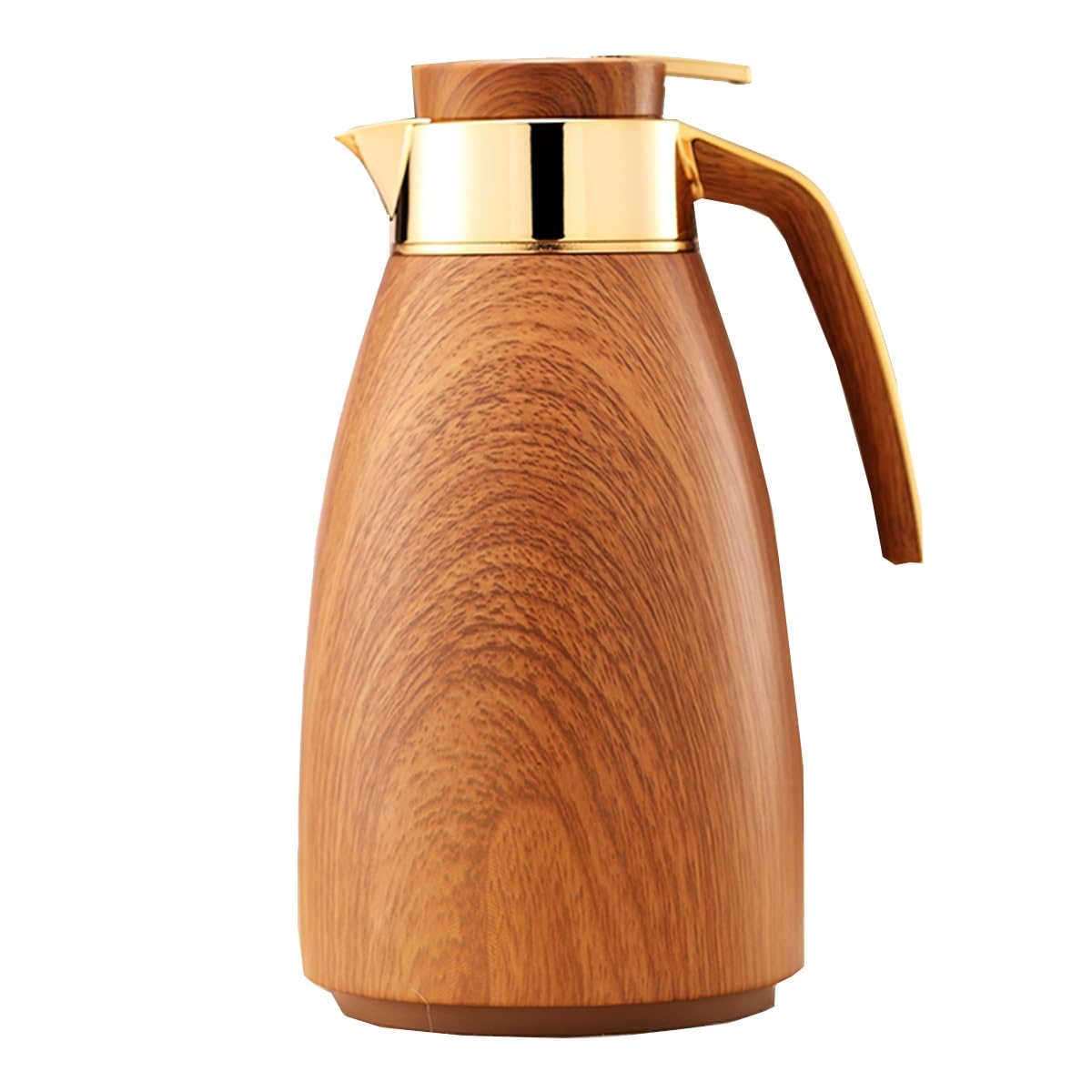 GIZNXBA Caraffa Termica 1,6 Litri Caraffe in Acciaio Inox per Liquidi Caldi - Caraffe Isolate per Conservare caffè Caldo/Freddo, tè, Acqua, Distributore di Bevande per Feste(/Walnut)