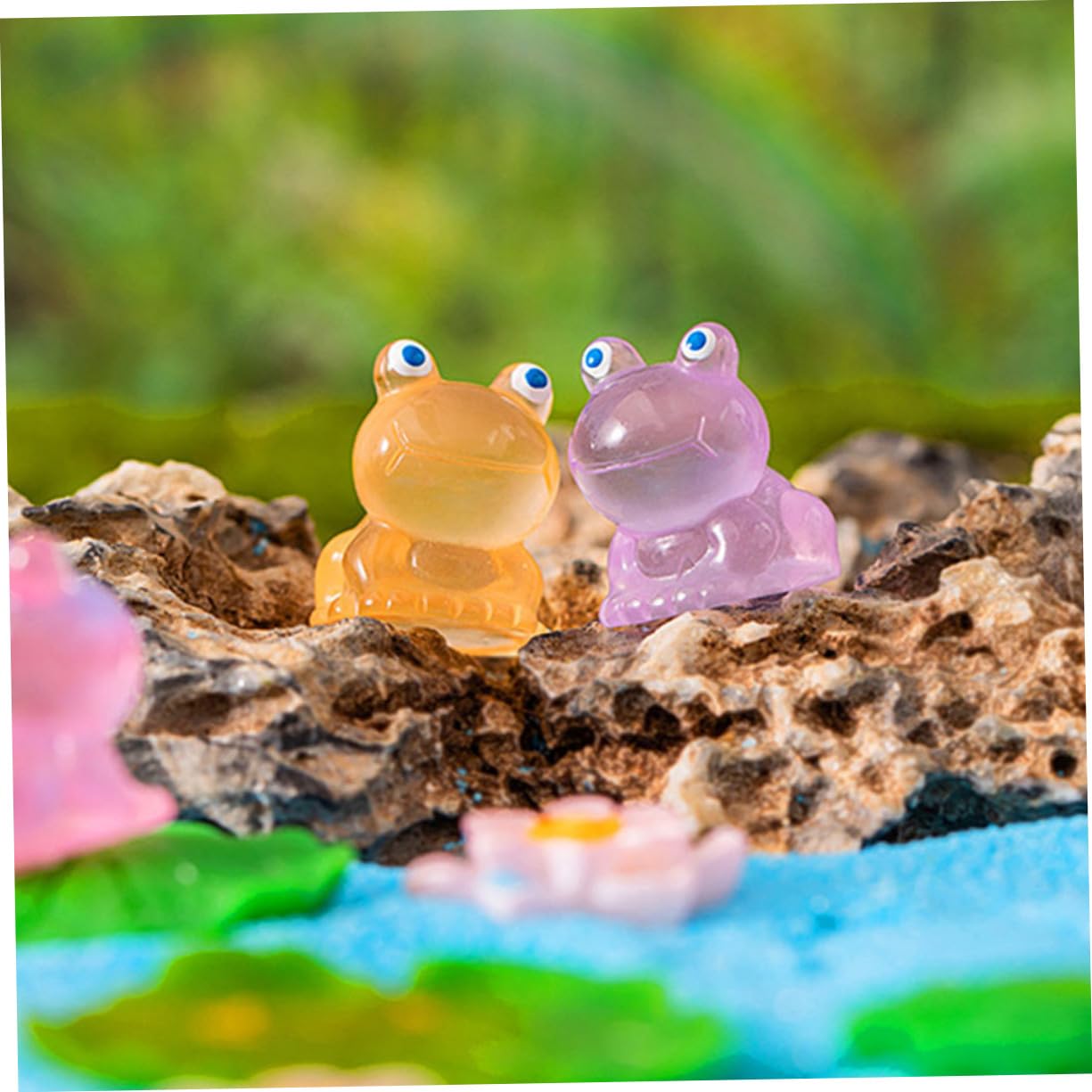Lot De 35 Figurines Grenouilles Lumineuses – 7 Couleurs – Résine 1,4x1,6 Cm – Déco Aquarium, Maison De Poupée, Jardin Miniature