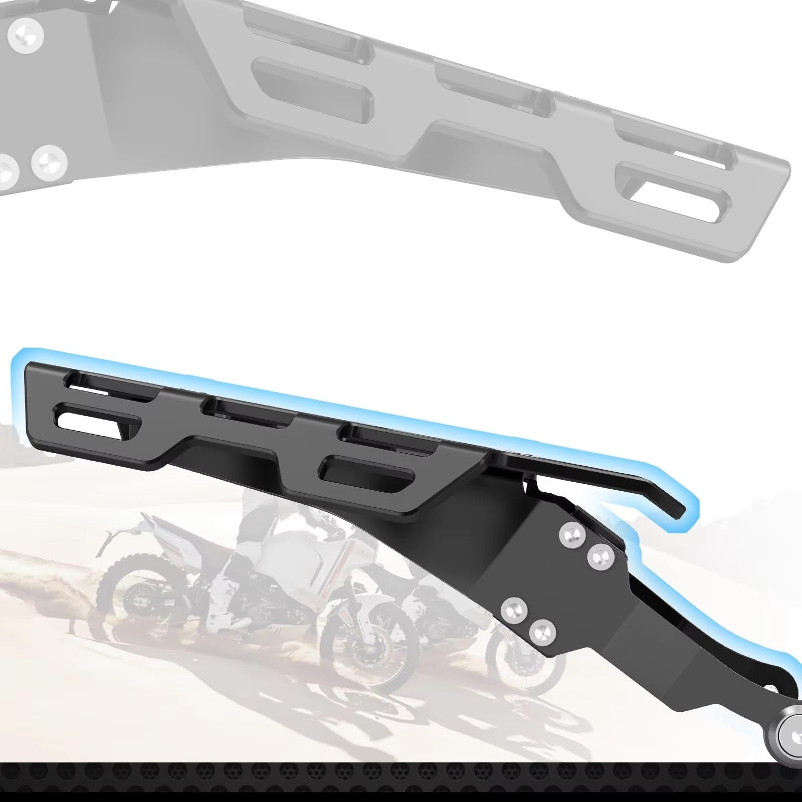 MESKEL Porte-Bagages Arrière Porte-Bagages Arrière pour Moto pour Ducati pour DesertX 2022 – 2025 pour Desert X pour Rallye Plaque Supérieure en Aluminium Rails Latéraux