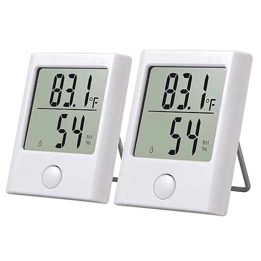 CAMWAY 2pcs Hygrometer Thermometer Baby Room Thermometer Mini Size