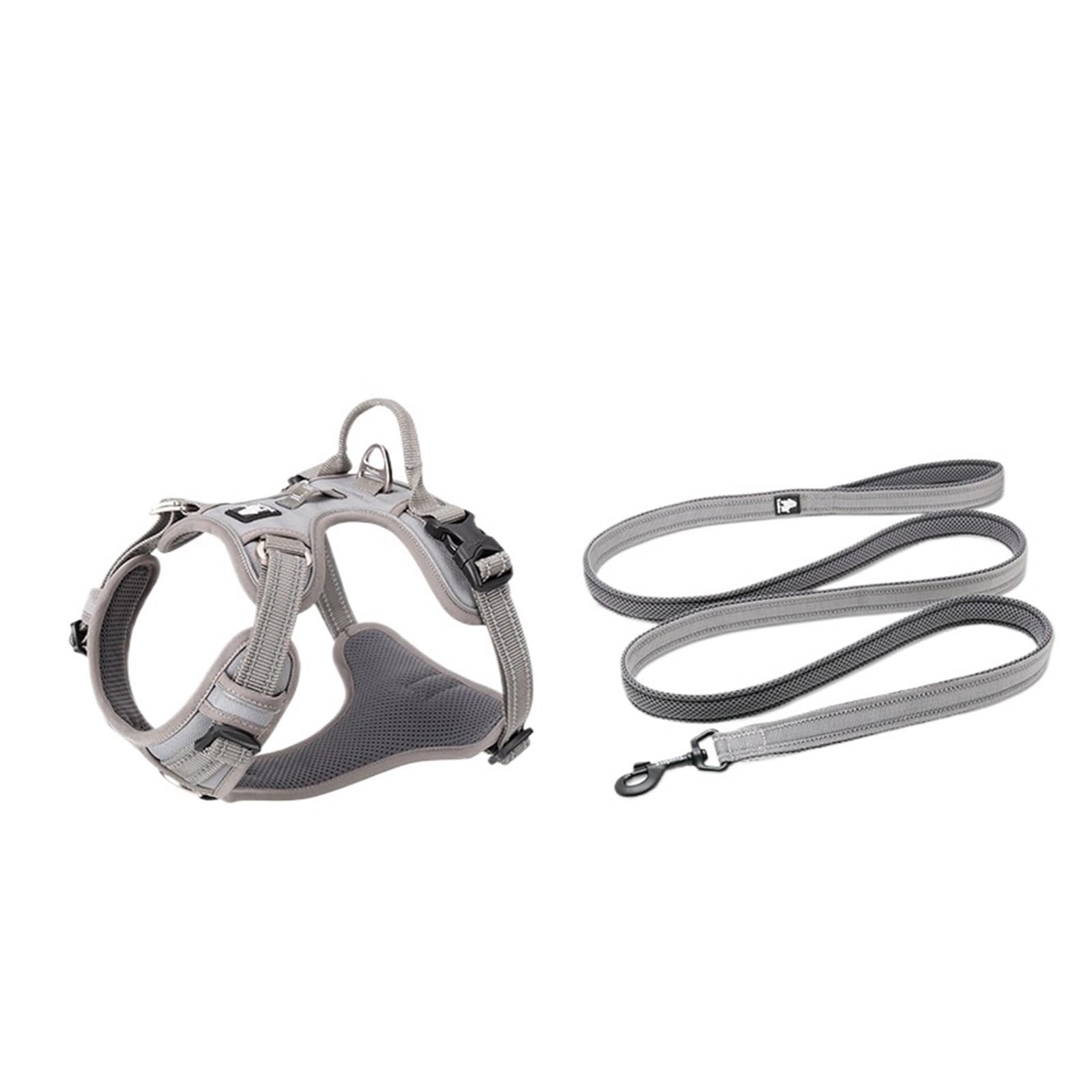 Genérico Arnés y Correa for Mascotas, 110/200 cm, Reflectante, Ajustable, antitirones(Gray,XS-LeashLength110CM)