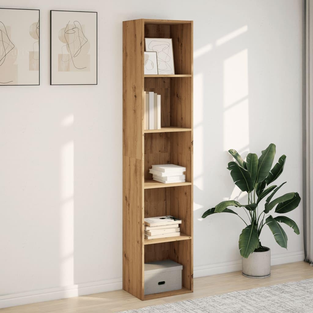 Bücherregal Artisan-Eiche 40x30x189 cm Holzwerkstoff Vitrine Regale Mehrzweckschrank Apothekerschrank Küche für Wohnbereich Arbeitszimmer Bibliothek Büro