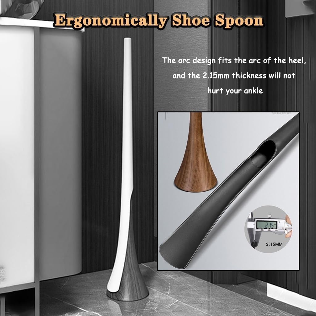 Calzador duradero para mujer, calzador japonés de pie con mango largo, cuchara de zapatos para ancianos, práctico ayudante de zapatos con base, paquete de regalo