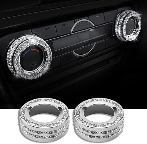 Accesorios brillantes para automóvil para aire acondicionado, perillas de aire acondicionado, tapas decorativas de cristal para control de aire