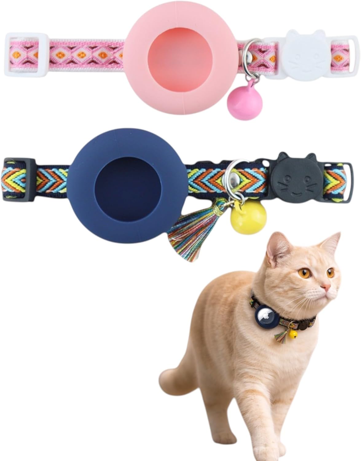 Collar para gato con portador de AirTag ajustable y ligero