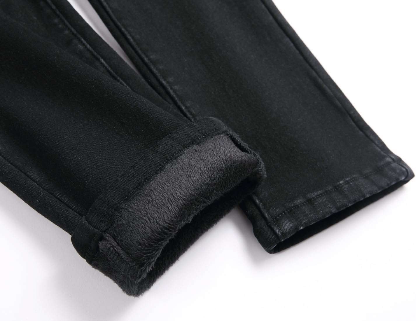 Boy's Fleece Lined Jeans Winter Jeans Thermal Thick Stretchy Skinny Fit Fashion Casual Denim Jeans Pants