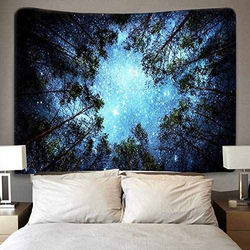 YISUMEI Forest Starry Tapestry Galaxy Tree Tapestry for Bedroom Aesthetic Night Sky Tapestries Wall Hanging for Room Decor(M/130x150cm/51x60inch) - Image 2