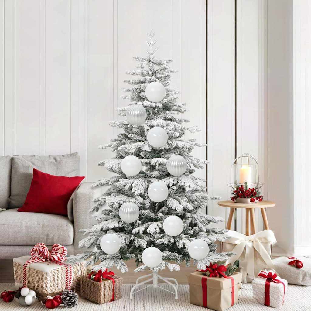 Boules de Noël 9 pcs INLIFE blanc fini mat et brillant chic