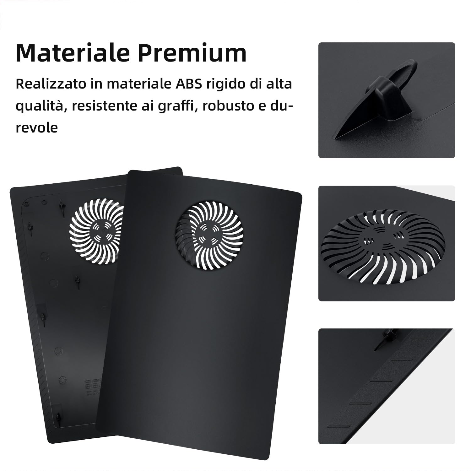 Mcbazel PS5 Placche con Prese d'aria di Raffreddamento per Playstation 5 Digital Edition, Piastre Laterali di Ricambio Piastra Frontale di Copertura per PS5 Digitale (Non per PS5 Slim)