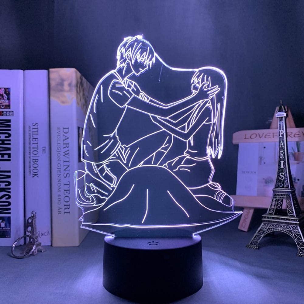 3D Night Light Anime Decor Kids Night Light Led Night Light Fruits Basket for Bedroom Decor Gift Colorful Nightlight Anime 3D Lamp Fruits Basket -Remote Control
