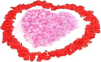 1200 PCS Red Rose Petals for Bedroom, Valentines Day Decorations, Valentine Decorations, Red Petals, for Romantic Scenes Wedding Anniversary, Birthday, Confession Decoration