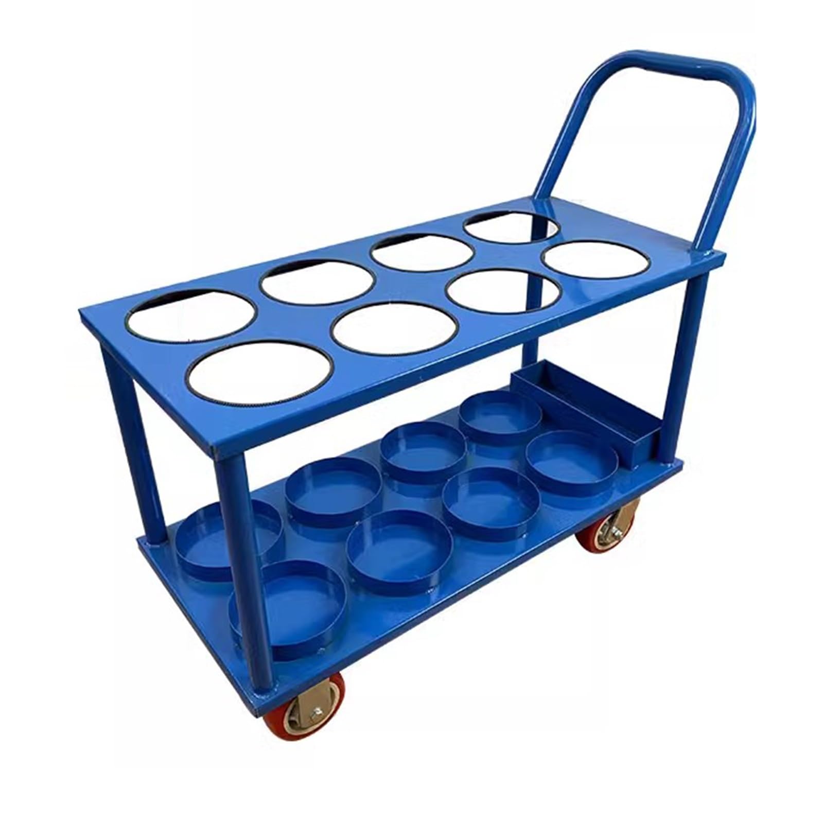 Gas cylinder trolley, Oxygen Tank Holder Heavy Duty Cart for Four Six Eight Tanks, Welding Mobility Trolley,Handcart(Blue,L)