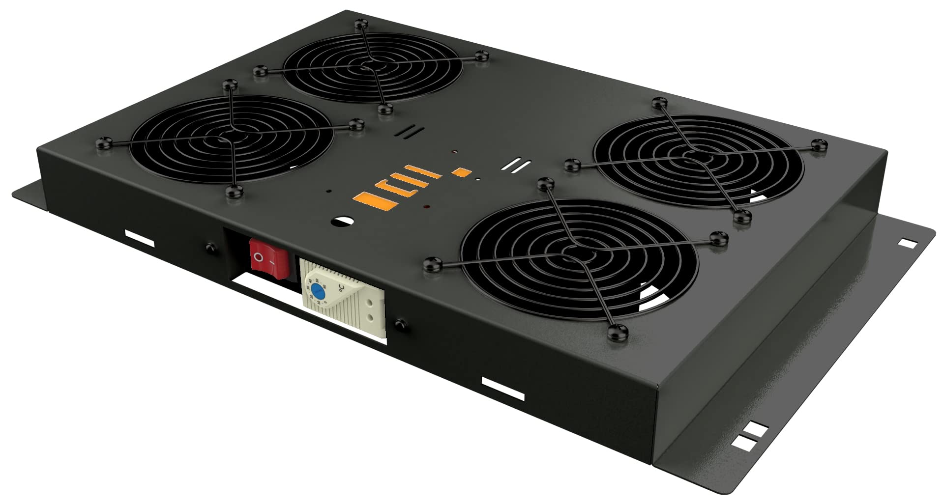 Techly Professional 364972 Kit di Ventilazione a Soffitto per Rack 19" 4 Ventole Nero Nero