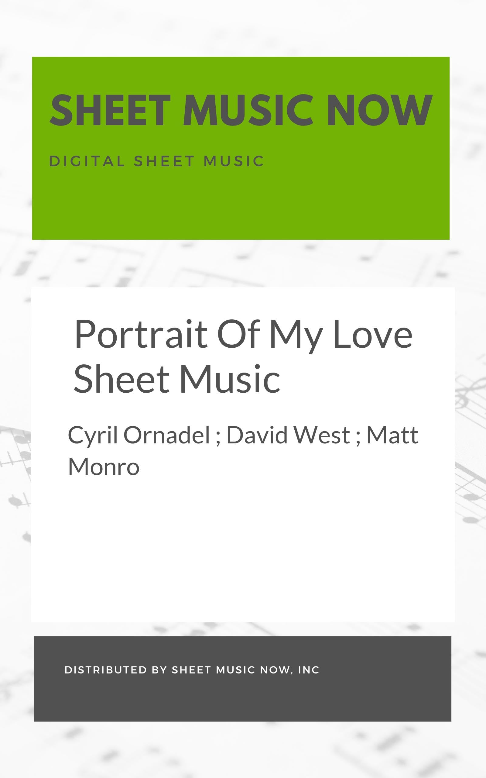 Portrait Of My Love Sheet Music