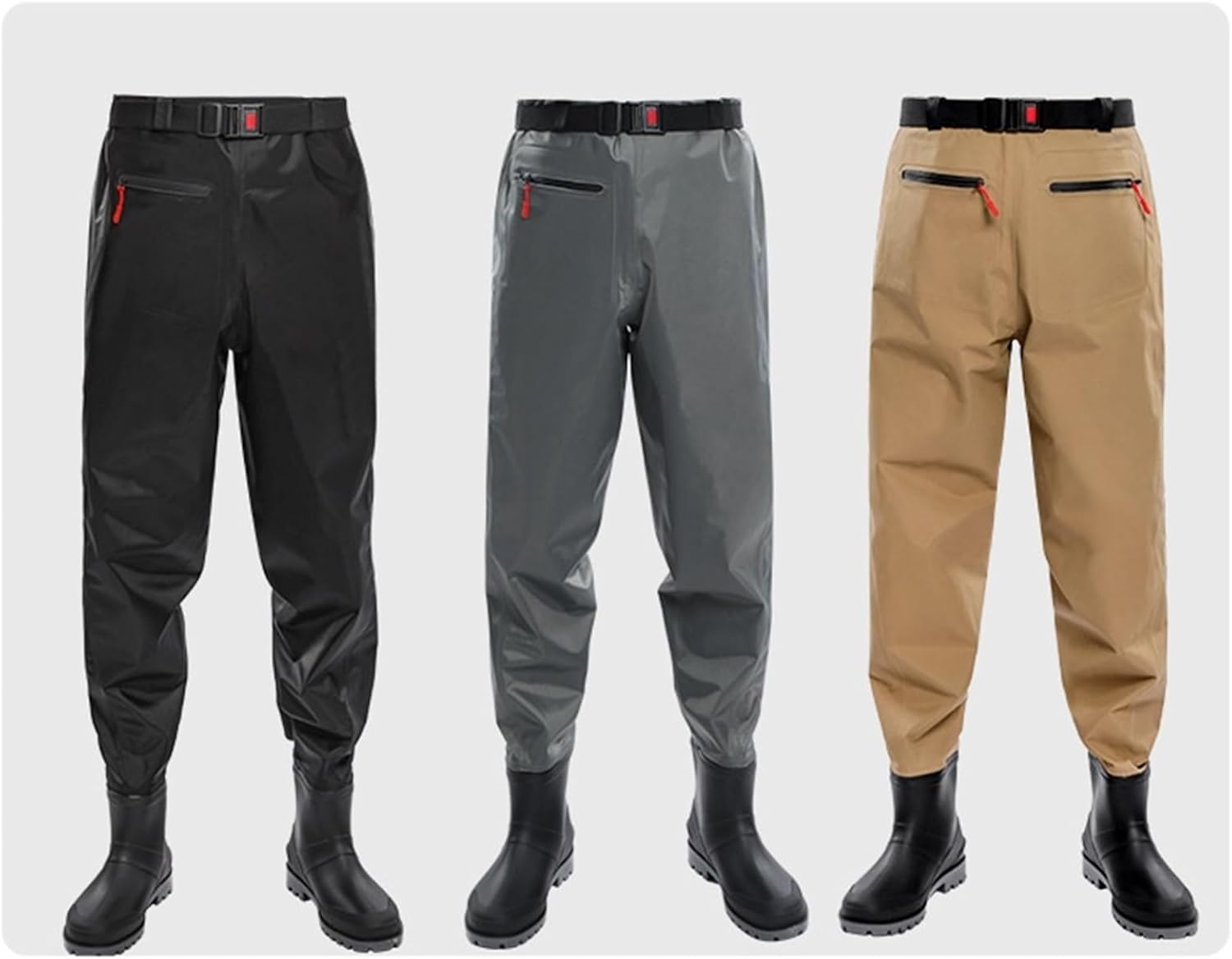 Waist Chest Waders Waist Wading Pants, Breathable Fishing Wader With Pockets And Durable Boots For Fishing Mining