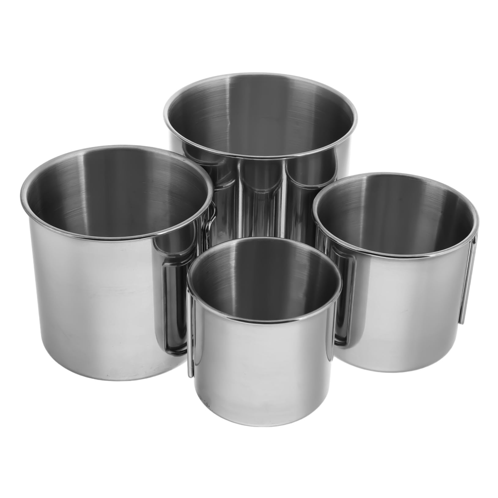KOMBIUDA 4 Stück Edelstahl Becher Outdoor Faltbare Campingbecher aus Edelstahl Tragbar und Leicht für Camping Reisen und Grillen